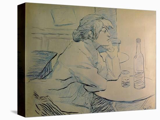 Drinker or a Hangover (French Painter Suzanne Valadon)-Henri de Toulouse-Lautrec-Stretched Canvas