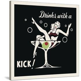 Drinks with a Kick-Retro Series-Stretched Canvas