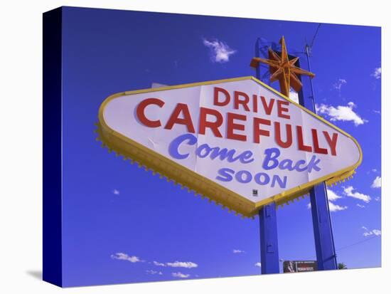 Drive Carefully Sign, Las Vegas, Nevada, USA-Gavin Hellier-Premier Image Canvas
