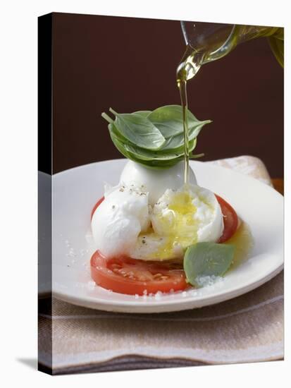 Drizzling Insalata Caprese with Olive Oil-null-Premier Image Canvas