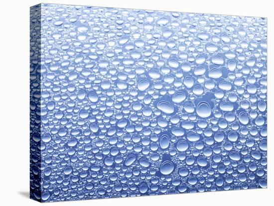 Drops of Water on Sheet of Glass with Blue Background-Marc O^ Finley-Premier Image Canvas