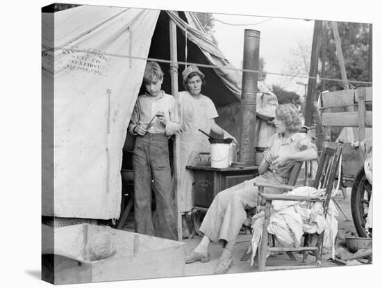 Drought refugees from Texas encamped in California, 1936-Dorothea Lange-Premier Image Canvas