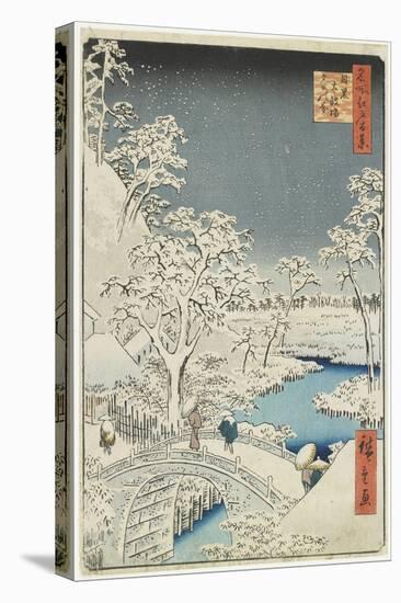 Drum Bridge and Sunset Hill at Meguro, April 1856-Utagawa Hiroshige-Premier Image Canvas