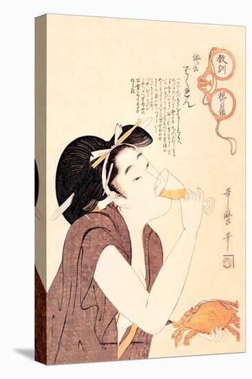 Drunken Courtesan-Kitagawa Utamaro-Stretched Canvas