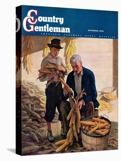 "Drying Field Corn," Country Gentleman Cover, November 1, 1944-Newell Convers Wyeth-Premier Image Canvas