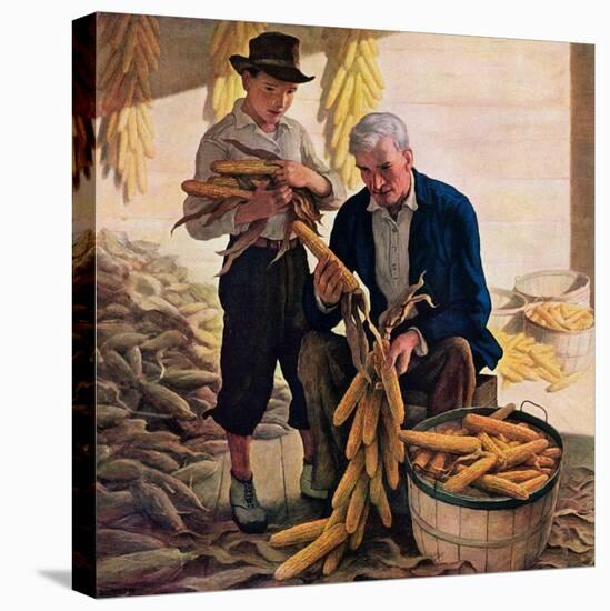 "Drying Field Corn,"November 1, 1944-Newell Convers Wyeth-Premier Image Canvas