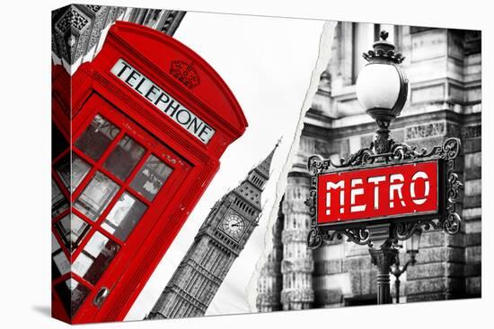 Dual Torn Posters Series - London - Paris-Philippe Hugonnard-Premier Image Canvas