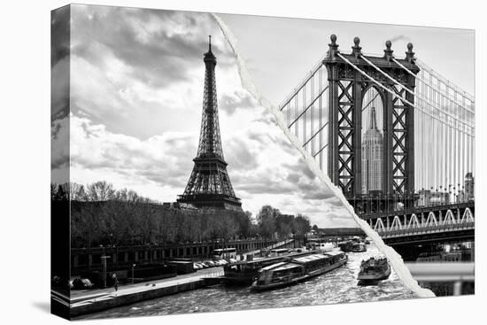 Dual Torn Posters Series - Paris - New York-Philippe Hugonnard-Premier Image Canvas