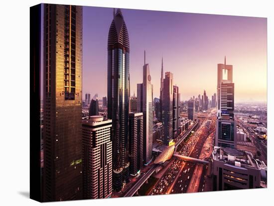 Dubai Skyline in Sunset Time, United Arab Emirates-Iakov Kalinin-Premier Image Canvas