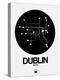 Dublin Black Subway Map-NaxArt-Stretched Canvas