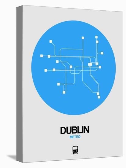 Dublin Blue Subway Map-NaxArt-Stretched Canvas