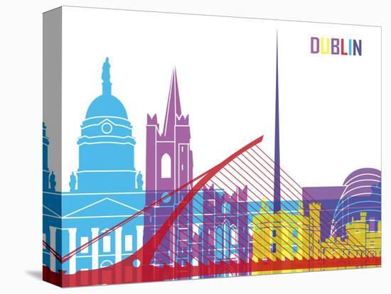 Dublin Skyline Pop-paulrommer-Stretched Canvas