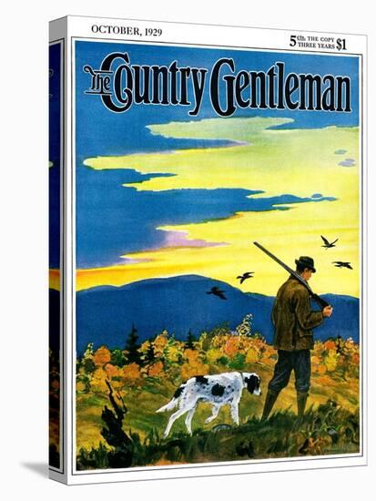 "Duck Hunter and Dog," Country Gentleman Cover, October 1, 1929-Paul Bransom-Premier Image Canvas