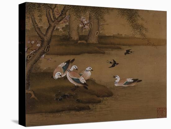 Ducks and Swallows. from an Album of Bird Paintings-Gao Qipei-Premier Image Canvas