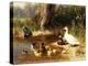 Ducks at the Water's Edge, 1874-Carl Jutz-Premier Image Canvas