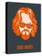 Dude Abides Orange Poster-Anna Malkin-Stretched Canvas