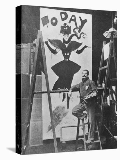 Dudley Hardy Painting a Poster for the Magazine Journal 'Today', C.1890S-English Photographer-Premier Image Canvas