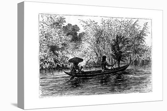 Dugout in the Essequibo River, Guyana, 19th Century-Edouard Riou-Premier Image Canvas