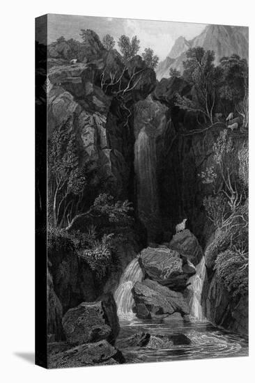 Dungeon Ghyll, Lake District-Thomas Allom-Stretched Canvas