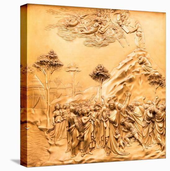 Duomo Santa Maria del Fiore, Florence. Decorations on the East Door by Ghiberti. Tuscany, Italy.-Tom Norring-Premier Image Canvas