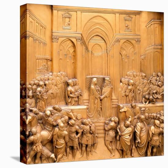 Duomo Santa Maria del Fiore, Florence. Decorations on the East Door by Ghiberti. Tuscany, Italy.-Tom Norring-Premier Image Canvas