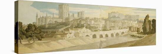 Durham Cathedral and Castle from the River Wear-Francis Towne-Premier Image Canvas