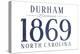 Durham, North Carolina - Established Date (Blue)-Lantern Press-Stretched Canvas