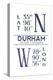 Durham, North Carolina - Latitude and Longitude (Blue)-Lantern Press-Stretched Canvas