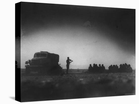 During an Outdoor Church Service an English Chaplain Plays Violin for British 8th Army-Bob Landry-Premier Image Canvas