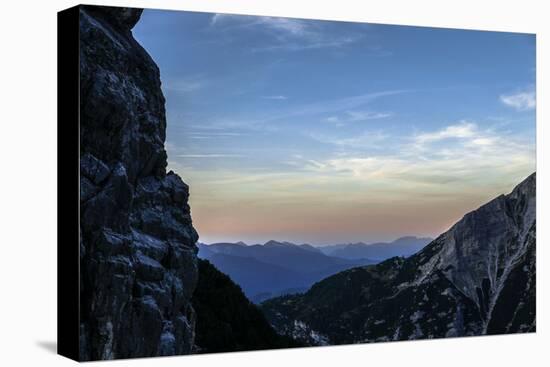 Dusk in Wetterstein Range, View from the Zundernkamm About Teufelsgsaß on Simetsberg and Benedikten-Rolf Roeckl-Premier Image Canvas