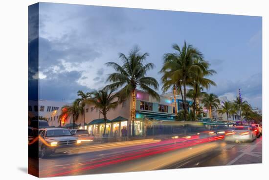 Dusk Light on Ocean Drive in South Beach in Miami Beach, Florida, USA-Chuck Haney-Premier Image Canvas