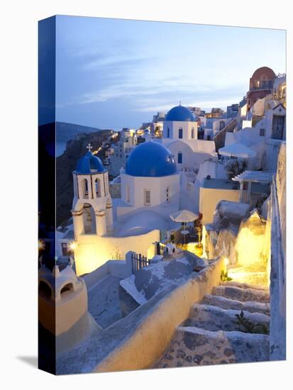 Dusk, Oia, Santorini, Cyclades Islands, Greece-Peter Adams-Premier Image Canvas