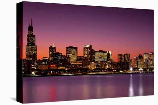 Dusk, Skyline, Chicago, Illinois, USA-null-Premier Image Canvas