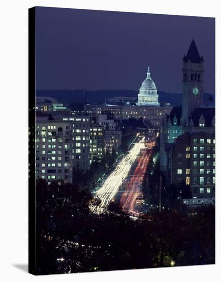 Dusk view of Pennsylvania Avenue, America's Main Street in Washington, D.C.-Carol Highsmith-Stretched Canvas