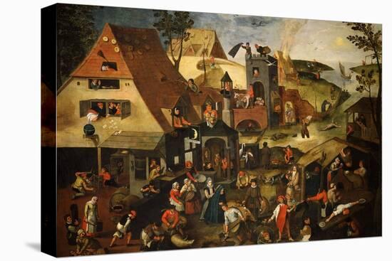 Dutch Proverb Painting, 1580-Pieter Brueghel the Younger-Premier Image Canvas
