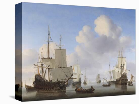 Dutch Ships in a Calm, by Willem Van De Velde-Stocktrek Images-Stretched Canvas