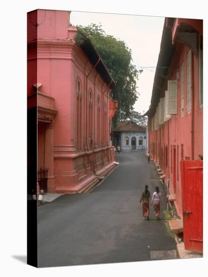 Dutch Style Buildings, Thick-Walled and Various Hues of Salmon Pink Stucco, Malacca, Malaysia-Carl Mydans-Premier Image Canvas