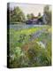 Dwarf Irises and Cottage, 1993-Timothy Easton-Premier Image Canvas