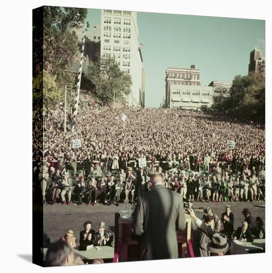 Dwight Eisenhower Speaking to Crowd During Presidential Campaign-John Dominis-Premier Image Canvas