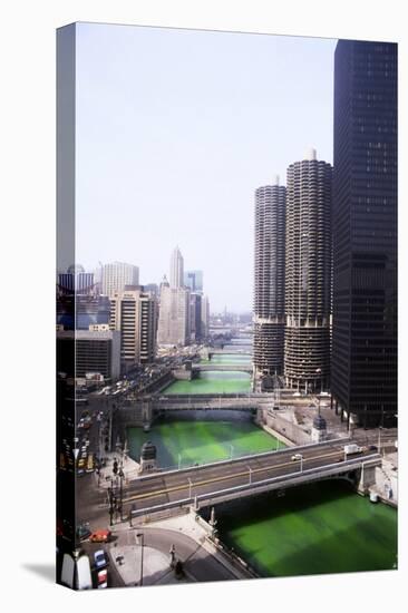 Dyeing Chicago River Green for St.Patricks Day-null-Premier Image Canvas