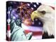 Eagle, Fireworks, Statue of Liberty-Bill Bachmann-Premier Image Canvas