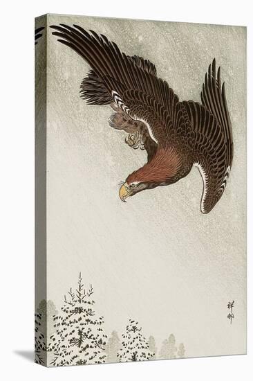 Eagle in Flight Against Snowy Sky-Koson Ohara-Premier Image Canvas