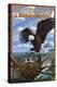 Eagle Perched - Yellowstone National Park-Lantern Press-Stretched Canvas