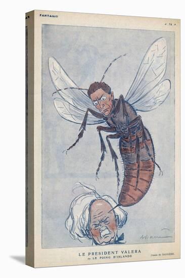 Eamonn De Valera Irish Statesman Depicted as a Wasp Stinging English Premier Lloyd George-Barrere-Stretched Canvas