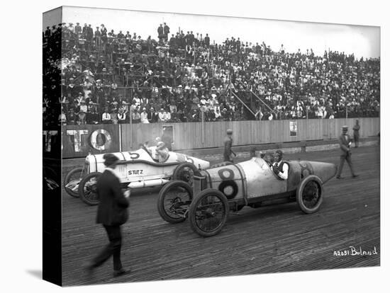 Earl Cooper and Eddie Hearne Driving Racing Cars, Tacoma Speedway (July 4, 1918)-Marvin Boland-Premier Image Canvas