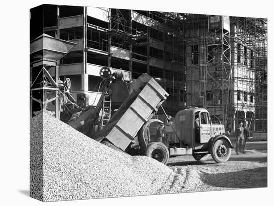 Early 1950S Bedford M Tipper Delivering Aggregates to a Building Site, South Yorkshire, July 1954-Michael Walters-Premier Image Canvas