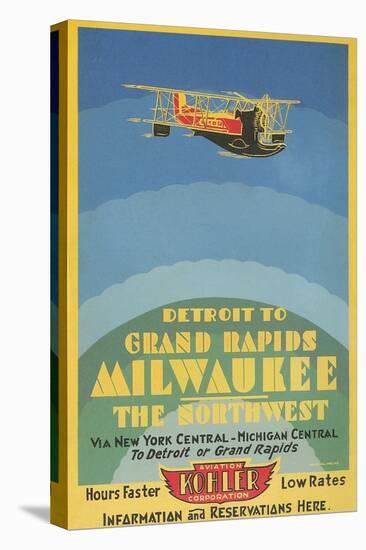 Early Ad for Midwestern Air Travel-null-Stretched Canvas
