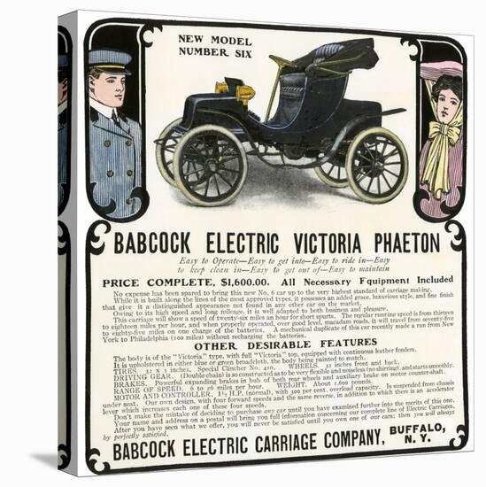 Early Electric Car Advertisement for the Babcock Electric Victoria Phaeton, c.1907-null-Premier Image Canvas