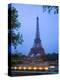 Early Evening View of Eiffel Tower and Tour Boats on the Seine River, Paris, France-Jim Zuckerman-Premier Image Canvas