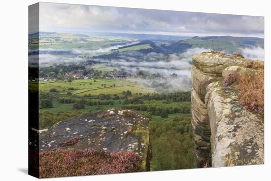 Early Morning Fog around Curbar Village, from Curbar Edge, Peak District National Park-Eleanor Scriven-Premier Image Canvas